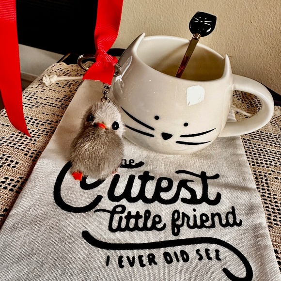 Cat Mug, Spoon, Bag and Cat Toy - Cat Lovers Gift Set - Picture 2 of 9